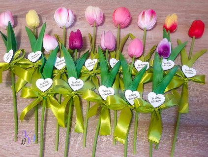 DEKOR TULIPÁN 12 SZÍNBEN EGYEDI NÉV TÁBLÁCSKÁVAL