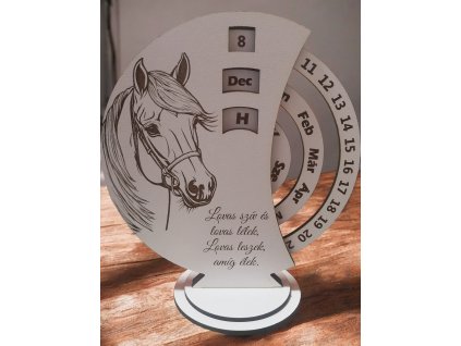 ÖRÖKNAPTÁR KISEBB MÉRETŰ LOVAS FEHÉR