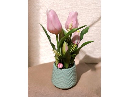DEKOR TULIPÁN KASPÓBAN HAVÁNY RÓZSASZÍN