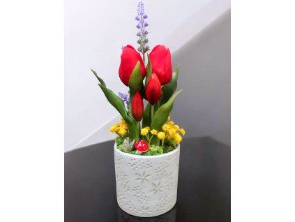 DEKOR  TULIPÁN KASPÓBAN PIROS