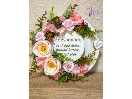 ANYÁK NAPI DÍSZÍTETT FA KÖR IDÉZETTEL