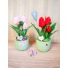 DEKOR TULIPÁN PILLANGÓS KASPÓBAN AJÁNDÉK TÁBLÁCSKÁVAL HALVÁNY RÓZSASZÍN