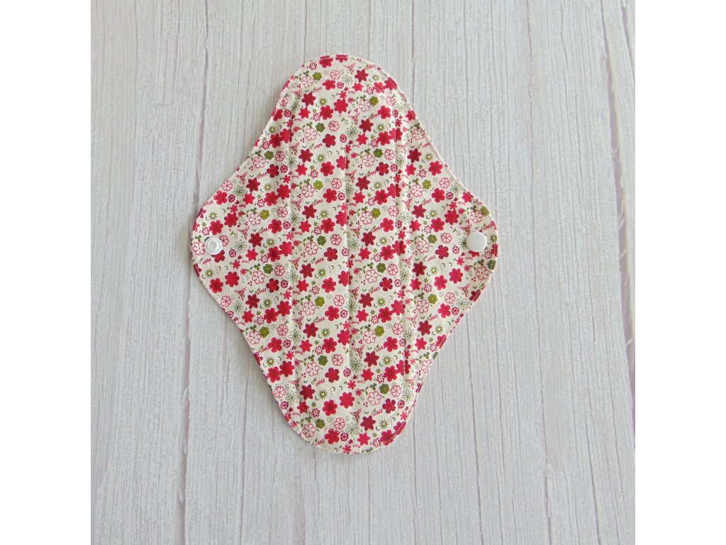 Lara mosható betét 24 cm - pamut / piros kisvirágok