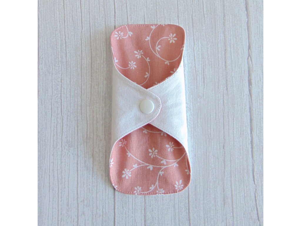 Dana mosható tisztasági betét 16 cm / barackos rózsaszín - fehér indák