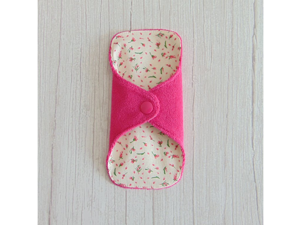 Dana mosható tisztasági betét 16 cm frottír / rózsaszín apró virágok