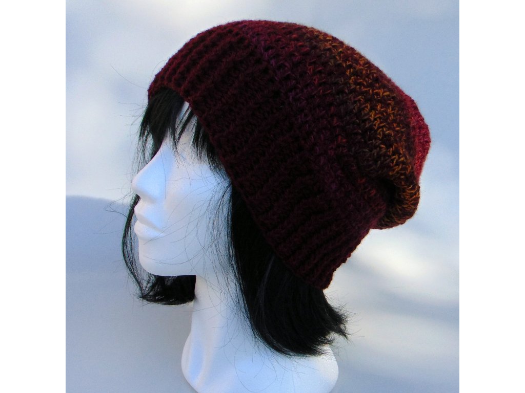 Bordó színátmenetes slouchy fazonú sapka