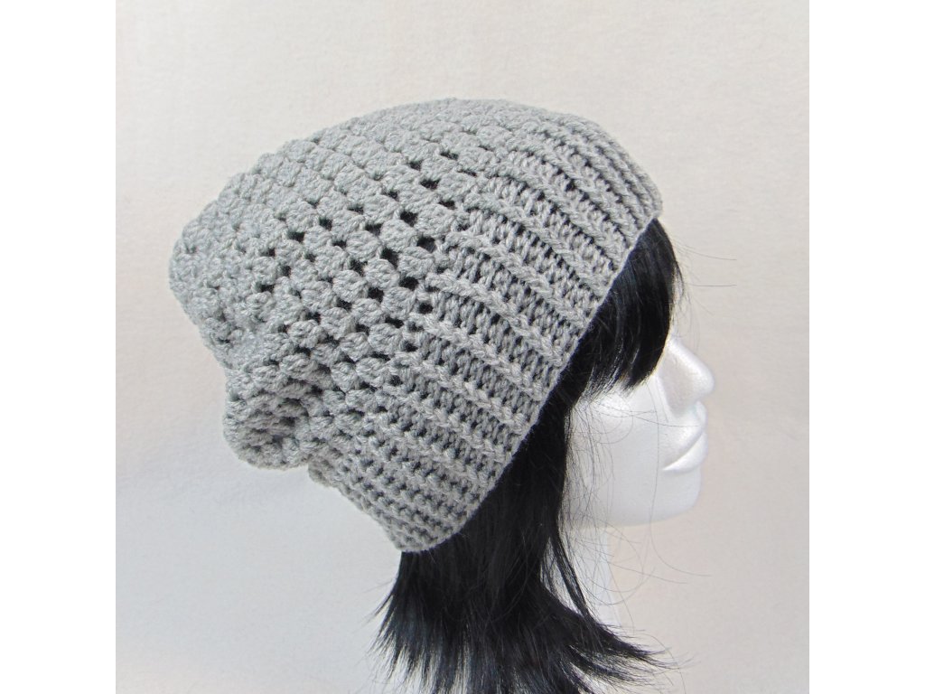 Szürke slouchy fazonú sapka