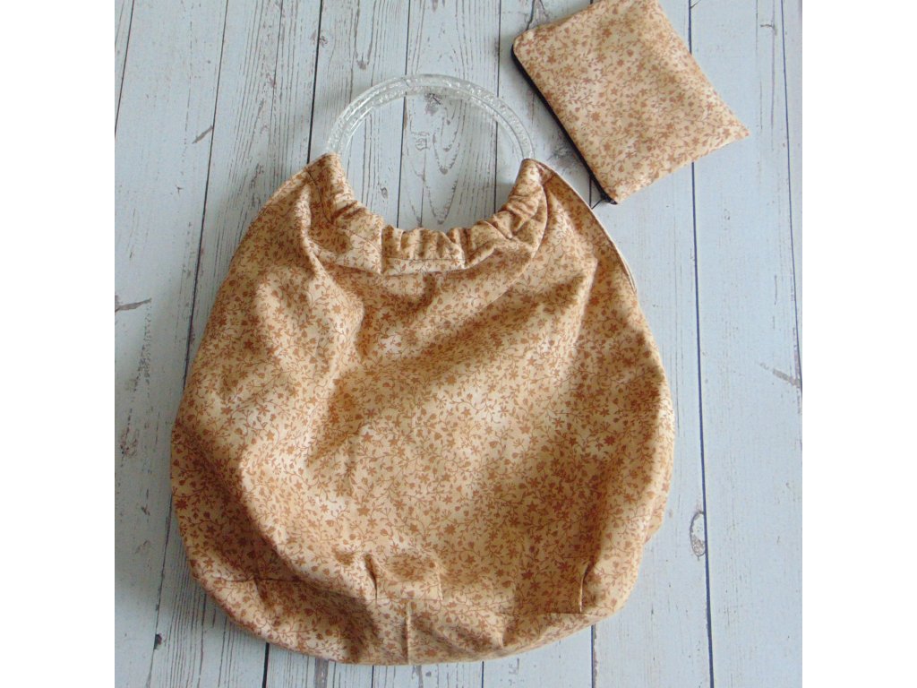 Kézi táska / barna kisvirág