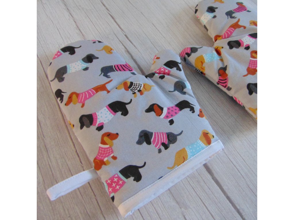 Edényfogó kesztyű - tacskó mintás