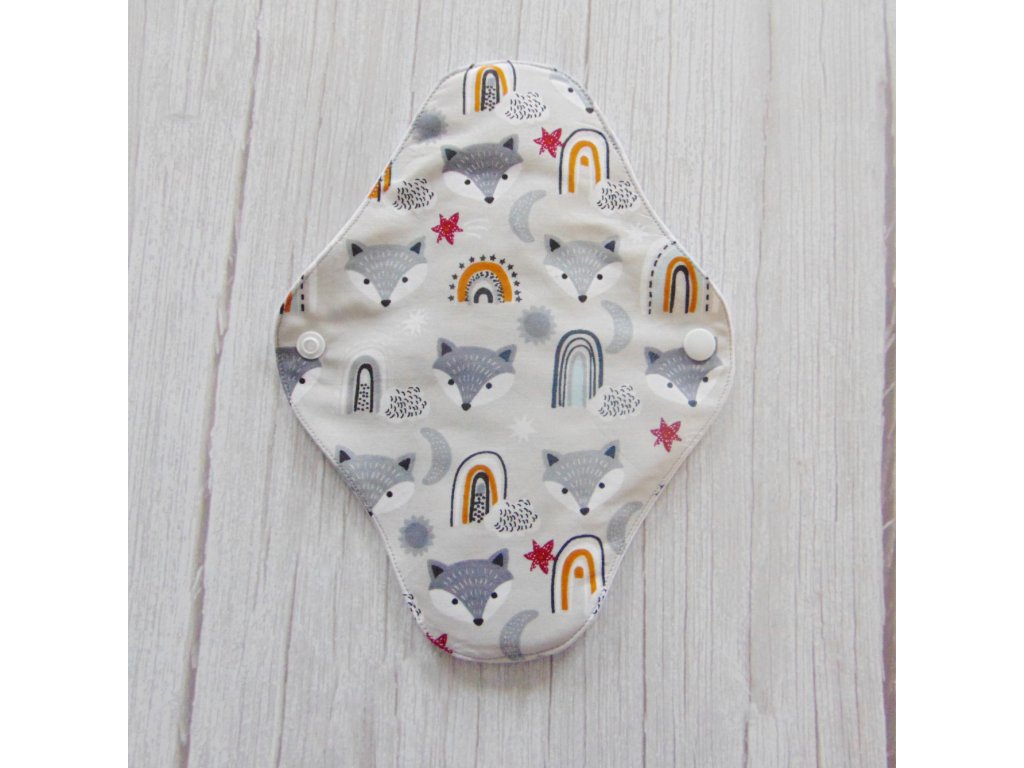 Lara mosható betét 23 cm - világosszürke róka fejek