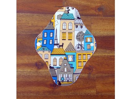 Lara mosható betét vékony 24 cm - háztetők kék