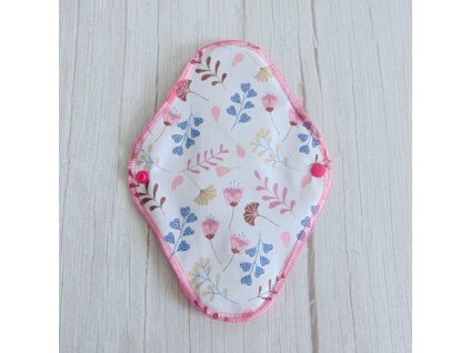 Lara mosható betét 23 cm - frottír / rózsaszín- kék levelek