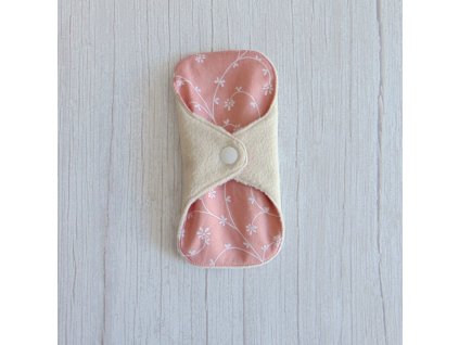 Dana mosható tisztasági betét 16 cm - polár / barackos rózsaszín - fehér indák