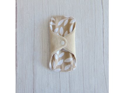 Dana mosható tisztasági betét 16 cm - polár / bézs - fehér levelek