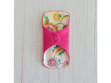 Dana mosható tisztasági betét 16 cm - frottír / ekrü - színes virágok