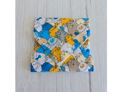 Újraszalvéta / sárga - kék cicák