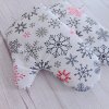 Edényfogó kesztyű - fehér hópehely mintás