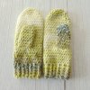 Zöld - fehér / horgolt egyujjas kesztyű (S_M)