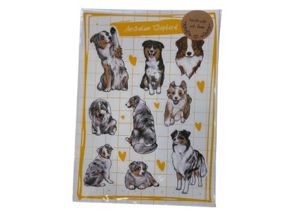 TeryArt psí samolepky (arch) - Australský ovčák