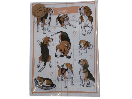 TeryArt psí samolepky (arch) - Bígl