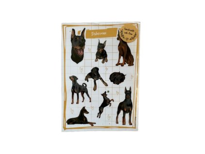 TeryArt psí samolepky (arch) - Dobrman