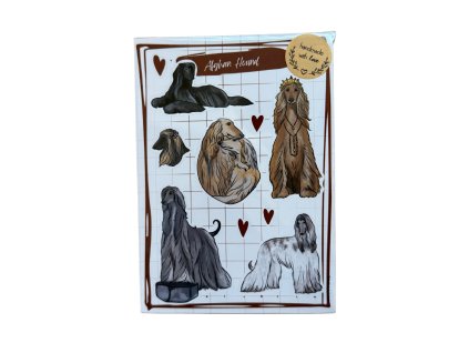 TeryArt psí samolepky (arch) - Afghánský chrt