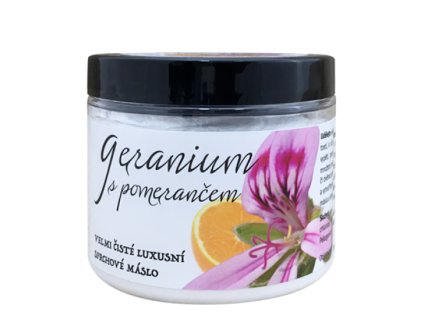 Přírodní sprchové máslo - Geranium s pomerančem - 200 ml