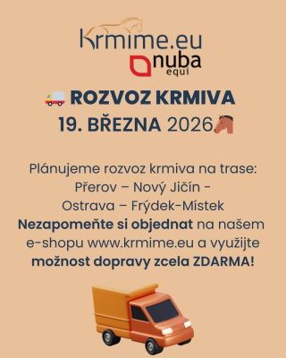 Vážení zákazníci, plánujeme rozvoz krmiva na trase Přerov – Nový Jičín - Ostrava – Frýdek-Místek. Nezapomeňte si objednat...