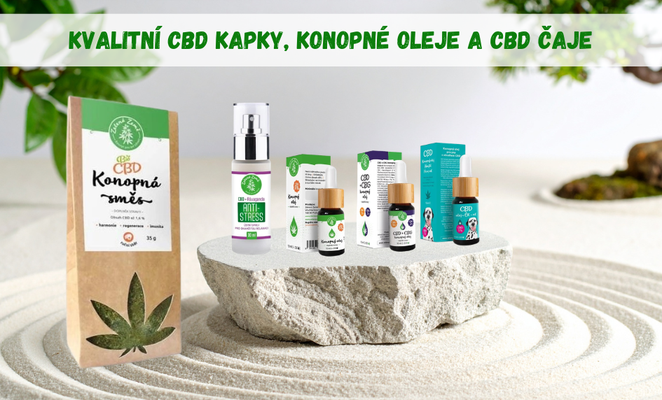 Kvalitní CBD kapky, konopné oleje a CBD čaje