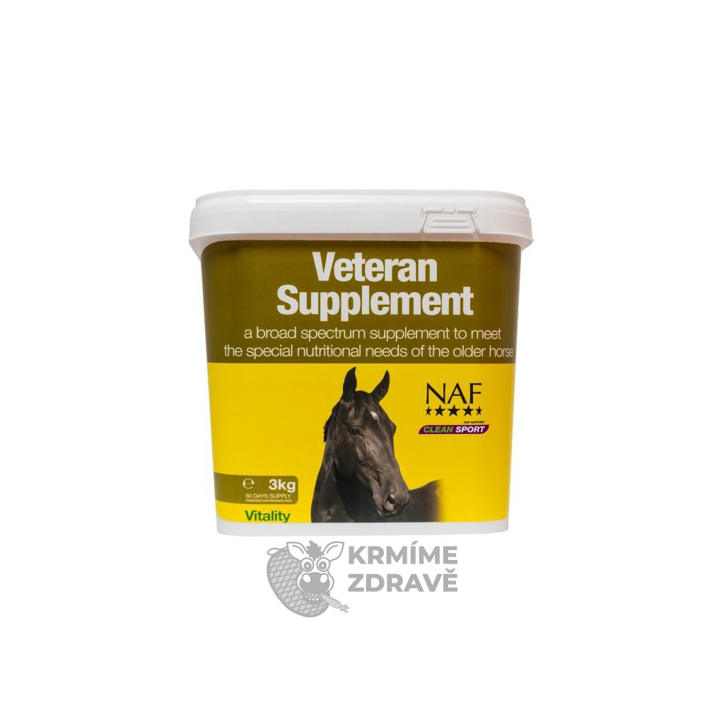 Kompletní krmný doplněk s MSM a probiotiky speciálně pro starší koně Veteran supplement