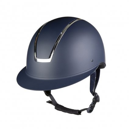 Jezdecká helma Lady Shield tm.modrá/stříbrná