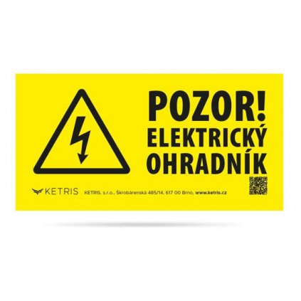 Výstražná tabulka "POZOR! ELEKTRICKÝ OHRADNÍK"