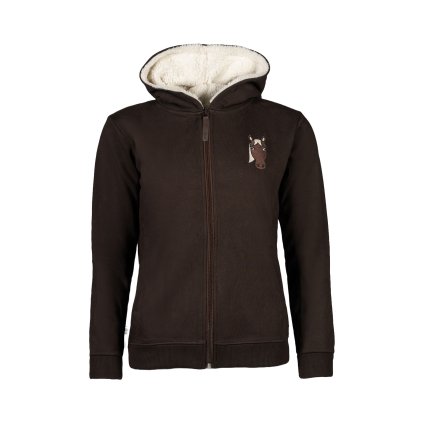 sweatjacke mia detska mikina s kapuci a konskym motivem hneda4