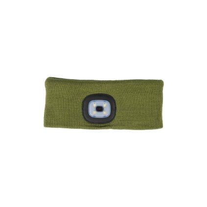 Elastická čelenka Honey s LED světlem, khaki