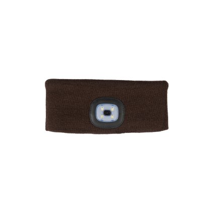 Elastická čelenka Honey s LED světlem, hnědá