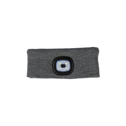 Elastická čelenka Honey s LED světlem, šedá