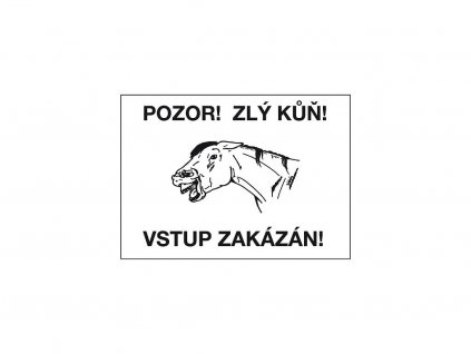 Výstražná cedulka Pozor kůň