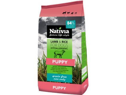 nativia puppy lamb and rice 15kg