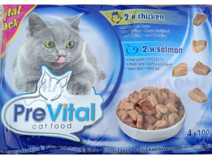 PreVital 4x100g kapsa cat kuře/losos