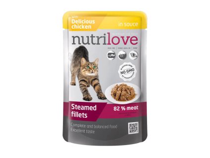 nutrilove pouch cat chicken in sauce 85g