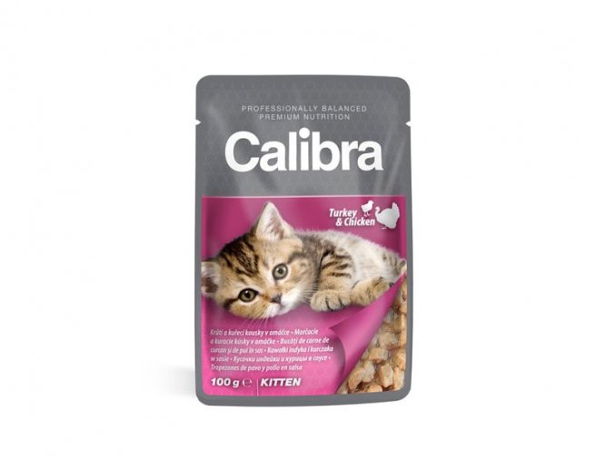 Calibra Cat kapsa Kitten krůtí a kuřecí v omáčce 100g