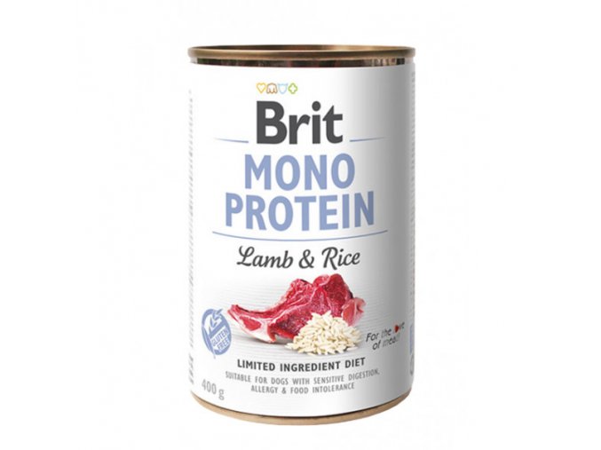brit dog konz mono protein lamb brown rice 400g