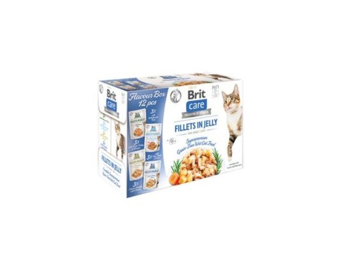 brit care cat fillets in jelly flavour box 12x85g