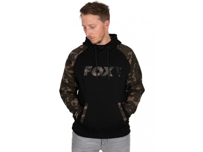 fox mikina black camo raglan hoodie11111111
