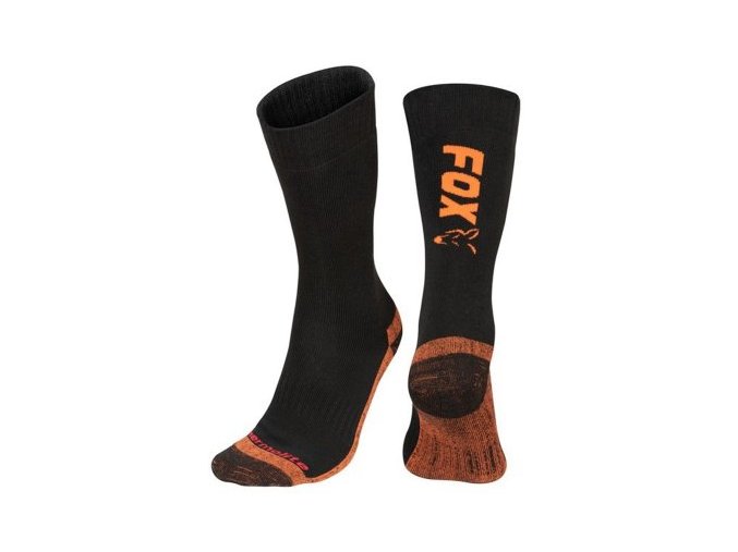 ponožky Fox Black / Orange Thermolite long sock  Dostupné ve dvou velikostech: 6-9 (EU 40-43) cfw 116 a 10-13 (EU 44-47)cfw 117