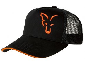 cpr924 black orange trucker cap