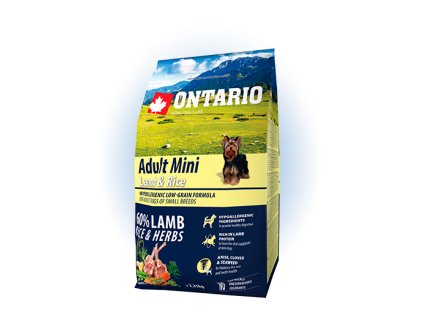 ontario adult mini lamb rice 2 25kg original