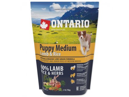 ontario puppy medium lamb rice 0 75kg original