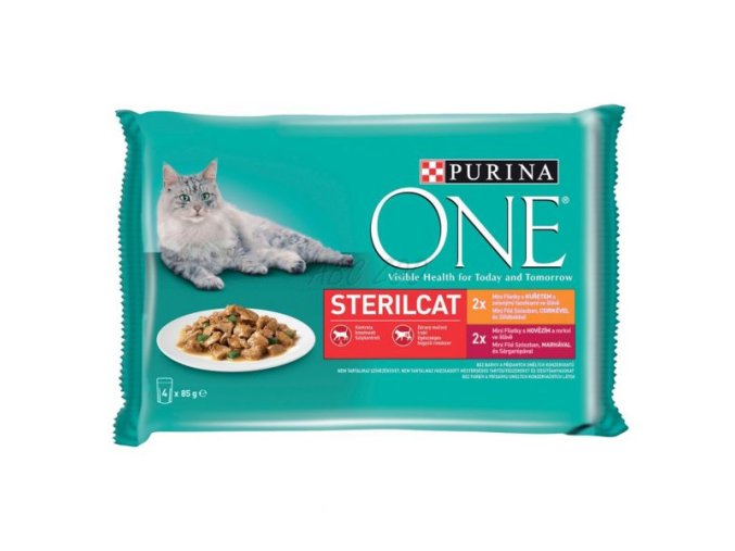 purina one sterilcat kureci a hovezi ve stave 4 x 85 g