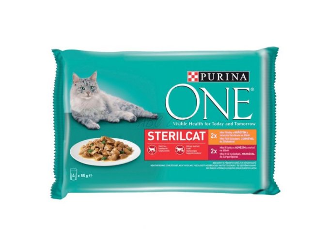 purina one sterilcat kureci a hovezi ve stave 4 x 85 g